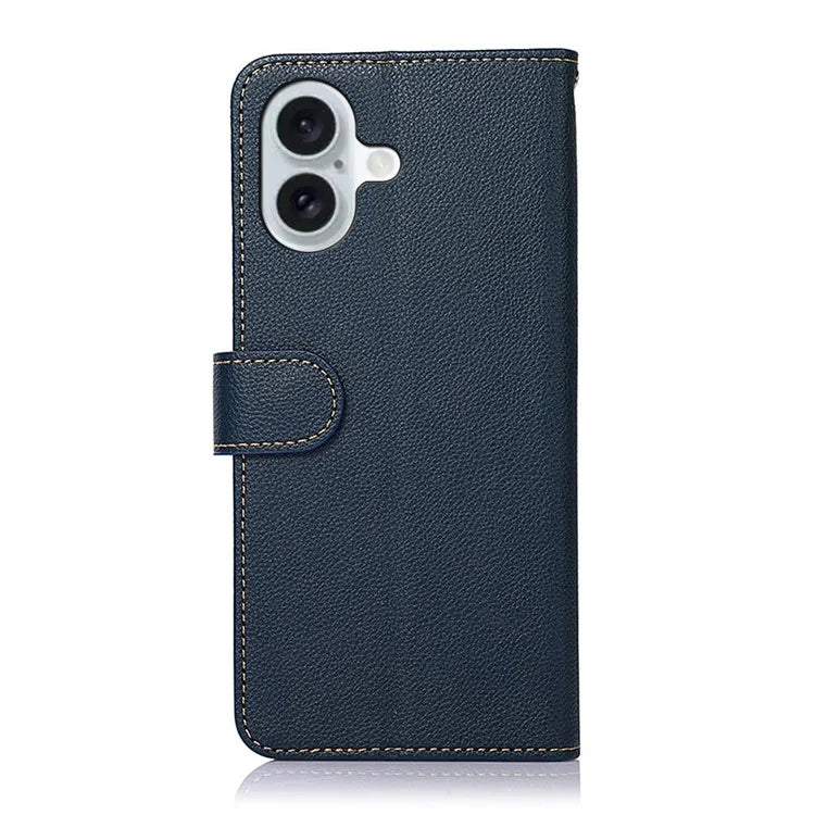 KHAZNEH For iPhone 16 Plus Case RFID Blocking Stand Leather Wallet Phone Cover