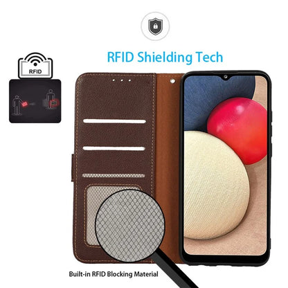 KHAZNEH For iPhone 16 Plus Case RFID Blocking Stand Leather Wallet Phone Cover