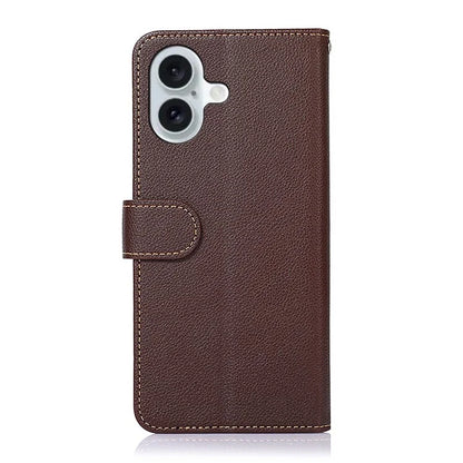 KHAZNEH For iPhone 16 Plus Case RFID Blocking Stand Leather Wallet Phone Cover