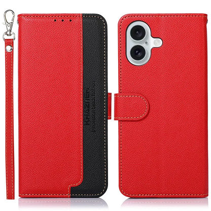 KHAZNEH For iPhone 16 Plus Case RFID Blocking Stand Leather Wallet Phone Cover