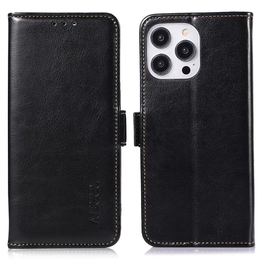 ABEEL For iPhone 16 Pro Max Case Sided-Magnetic PU Leather Crazy Horse Texture Phone Cover