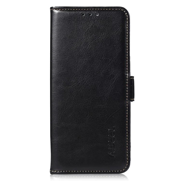 ABEEL For iPhone 16 Pro Max Case Sided-Magnetic PU Leather Crazy Horse Texture Phone Cover