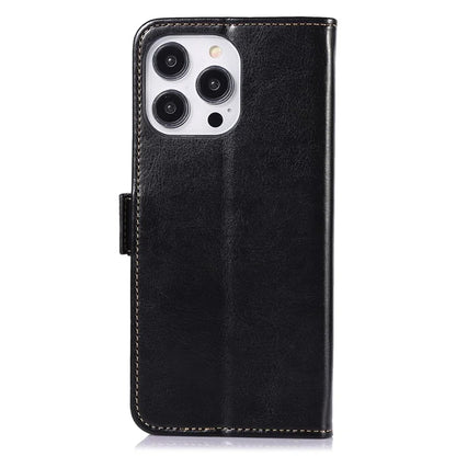 ABEEL For iPhone 16 Pro Max Case Sided-Magnetic PU Leather Crazy Horse Texture Phone Cover