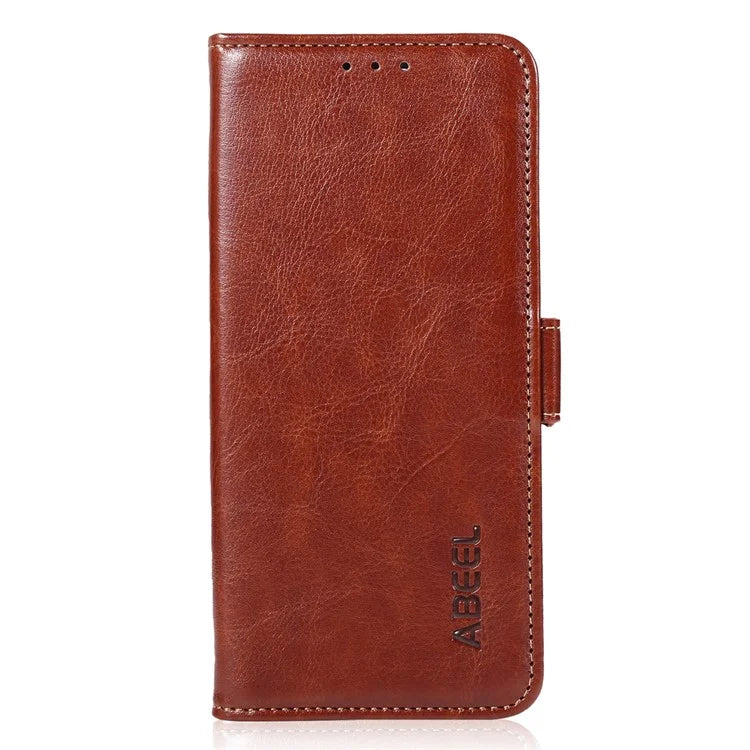ABEEL For iPhone 16 Pro Case Wallet PU Leather Crazy Horse Texture Phone Cover