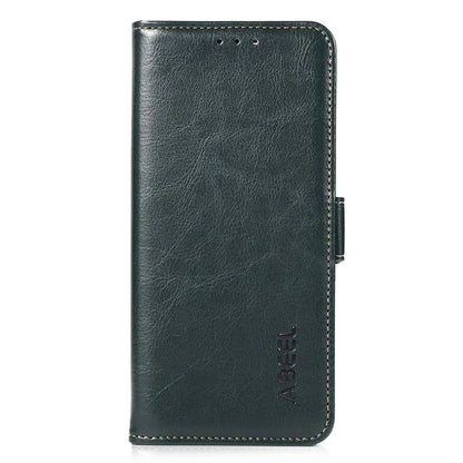 ABEEL For iPhone 16 Pro Case Wallet PU Leather Crazy Horse Texture Phone Cover