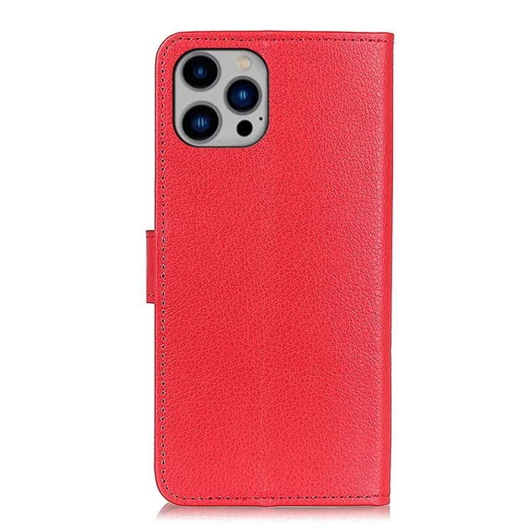 For iPhone 16 Pro Max Case Wallet PU Leather Phone Cover Litchi Texture