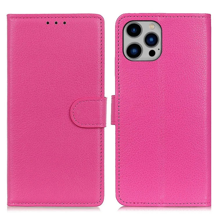 For iPhone 16 Pro Max Case Wallet PU Leather Phone Cover Litchi Texture