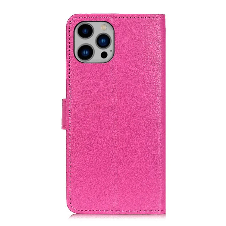 For iPhone 16 Pro Max Case Wallet PU Leather Phone Cover Litchi Texture