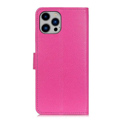 For iPhone 16 Pro Max Case Wallet PU Leather Phone Cover Litchi Texture