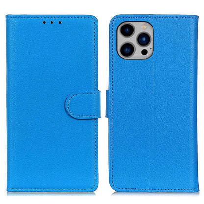 For iPhone 16 Pro Max Case Wallet PU Leather Phone Cover Litchi Texture