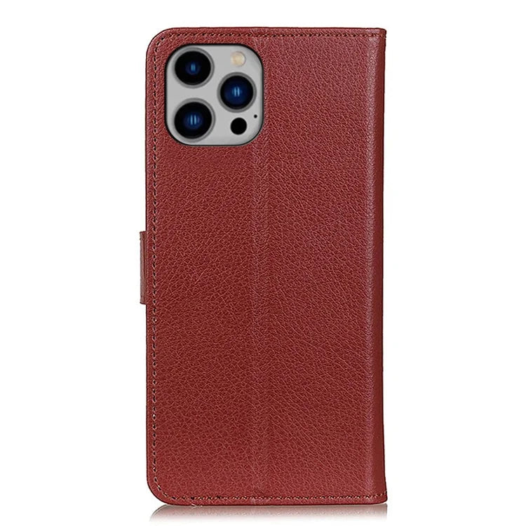 For iPhone 16 Pro Max Case Wallet PU Leather Phone Cover Litchi Texture