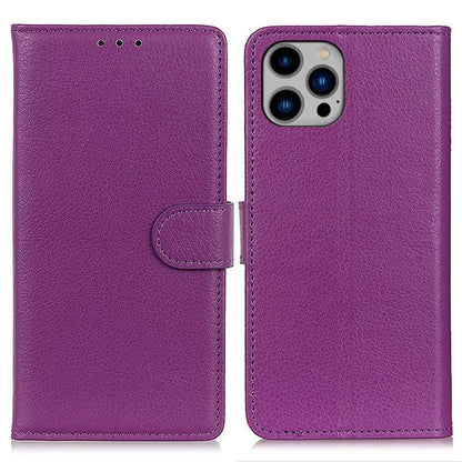 For iPhone 16 Pro Max Case Wallet PU Leather Phone Cover Litchi Texture