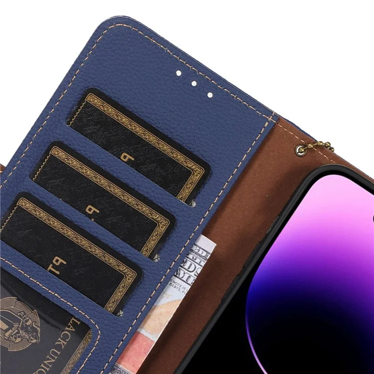 For iPhone 16 Pro Max Case RFID Blocking Genuine Cow Leather Phone Cover