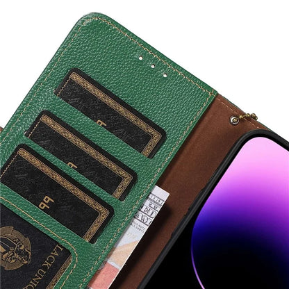 For iPhone 16 Pro Max Case RFID Blocking Genuine Cow Leather Phone Cover