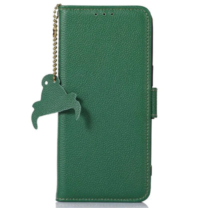 For iPhone 16 Pro Max Case RFID Blocking Genuine Cow Leather Phone Cover
