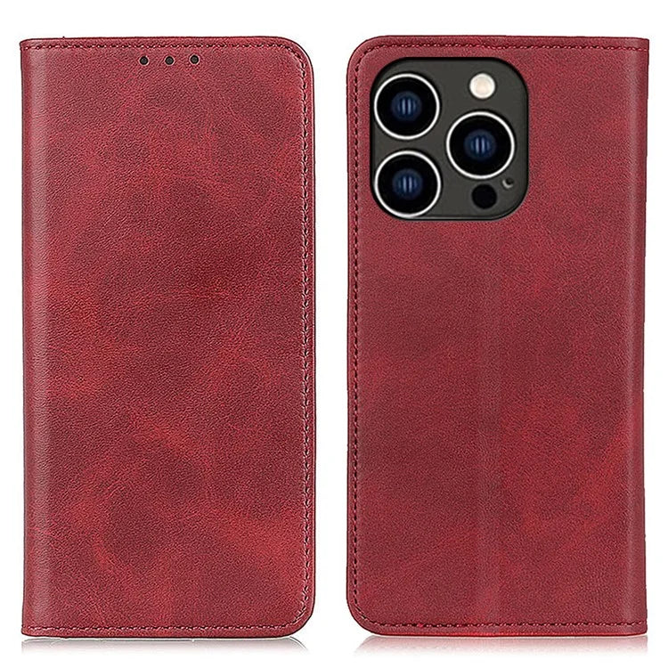 For iPhone 16 Pro Max Case Magnetic Closing Split Leather Wallet Phone Cover