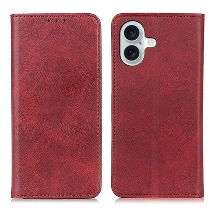 For iPhone 16 Case Magnetic Absorption Split Leather Folio Phone Cover