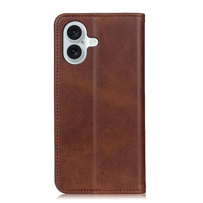 For iPhone 16 Case Magnetic Absorption Split Leather Folio Phone Cover