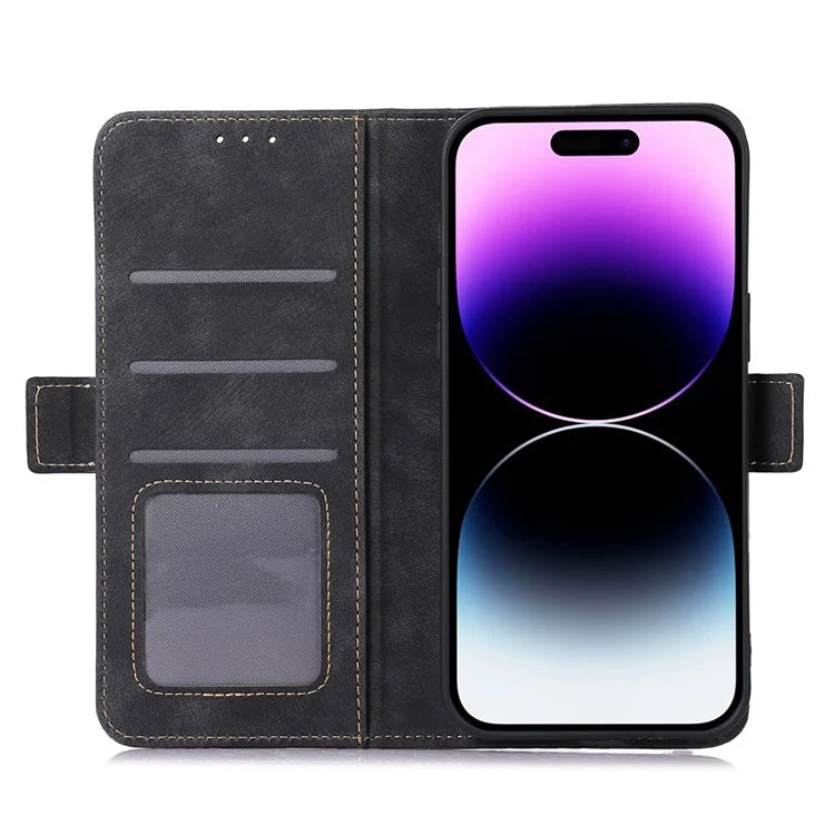 ABEEL For iPhone 16 Pro Wallet Case Stand Retro PU Leather Phone Cover