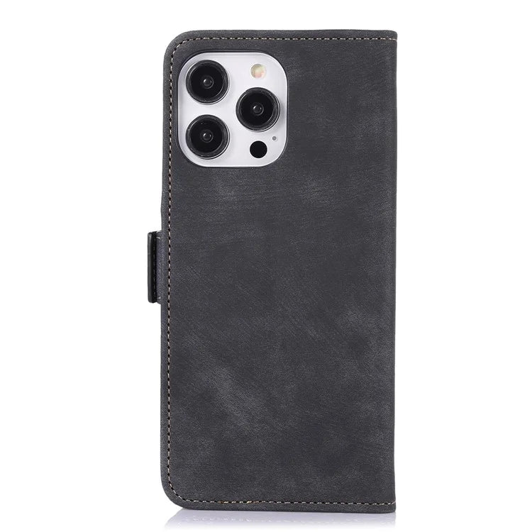 ABEEL For iPhone 16 Pro Wallet Case Stand Retro PU Leather Phone Cover