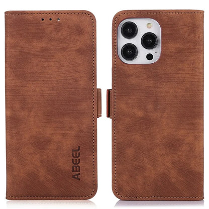 ABEEL For iPhone 16 Pro Wallet Case Stand Retro PU Leather Phone Cover