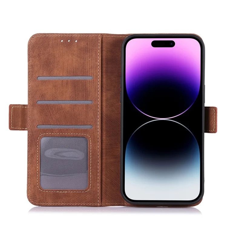 ABEEL For iPhone 16 Pro Wallet Case Stand Retro PU Leather Phone Cover