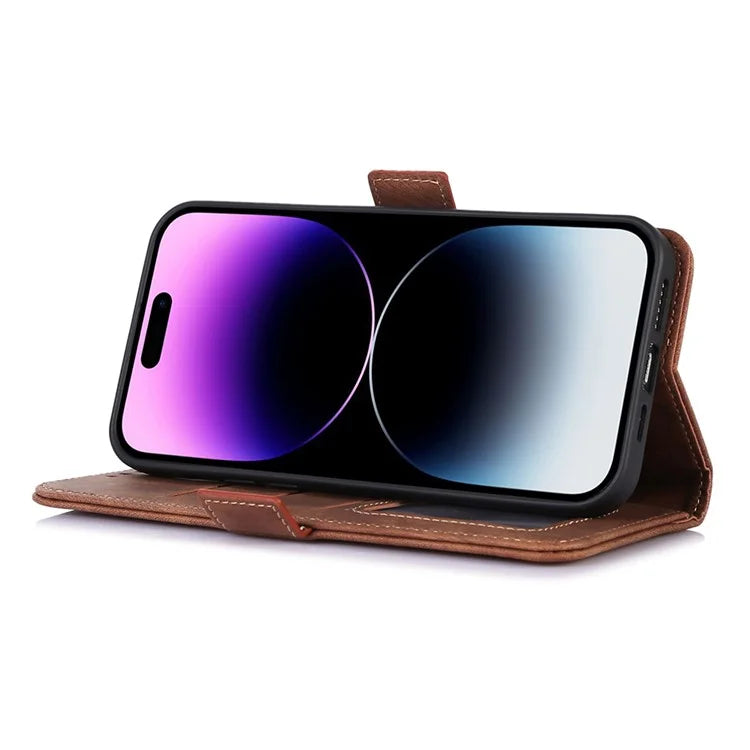 ABEEL For iPhone 16 Pro Wallet Case Stand Retro PU Leather Phone Cover
