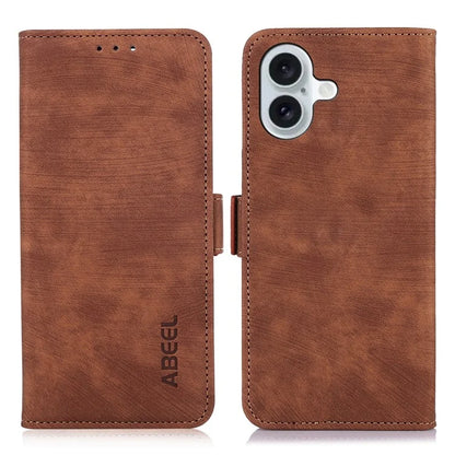 ABEEL For iPhone 16 Case PU Leather Card Slots Stand Retro Phone Cover