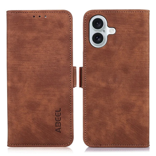 ABEEL For iPhone 16 Case PU Leather Card Slots Stand Retro Phone Cover