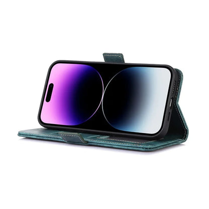 ABEEL For iPhone 16 Case PU Leather Card Slots Stand Retro Phone Cover