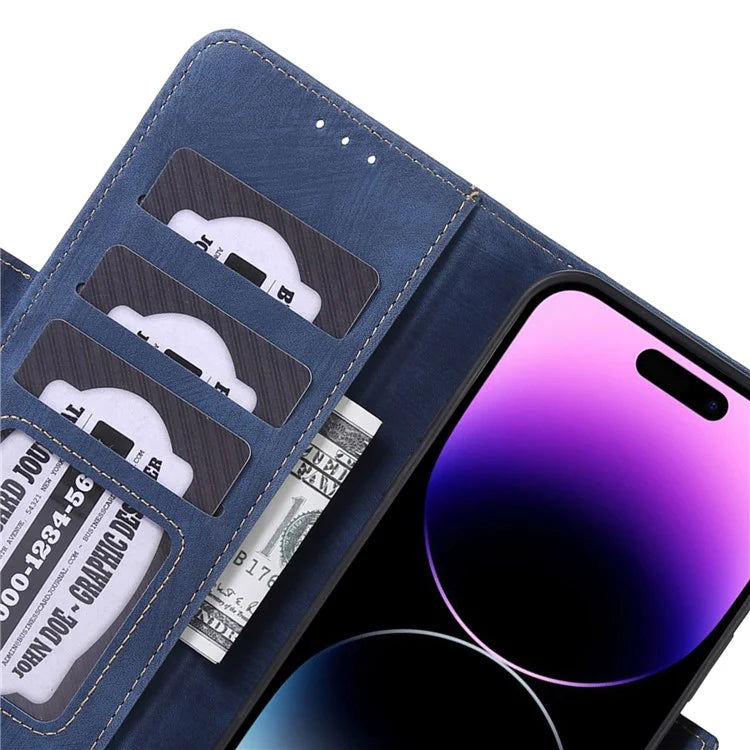 ABEEL For iPhone 16 Case PU Leather Card Slots Stand Retro Phone Cover