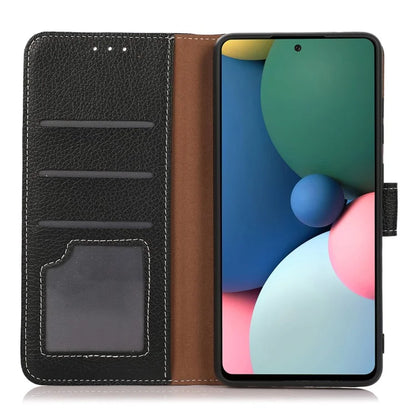 For iPhone 16 Pro Case Stand Litchi Texture Leather Phone Cover