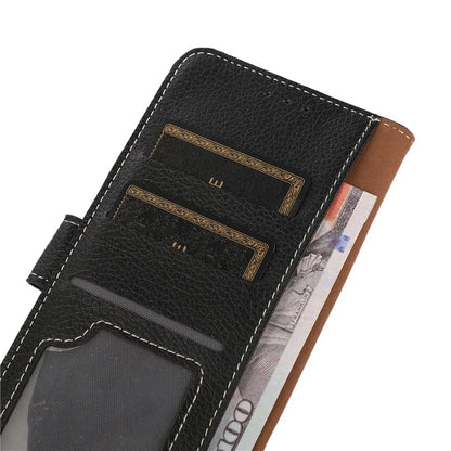 For iPhone 16 Pro Case Stand Litchi Texture Leather Phone Cover
