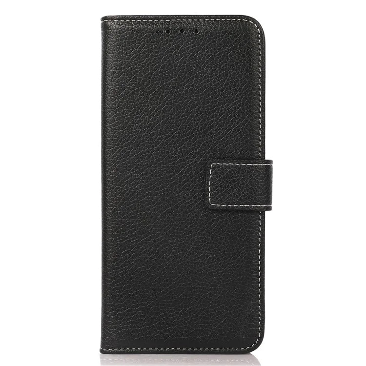 For iPhone 16 Pro Case Stand Litchi Texture Leather Phone Cover