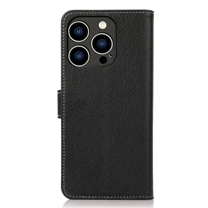 For iPhone 16 Pro Case Stand Litchi Texture Leather Phone Cover
