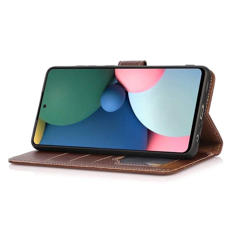 For iPhone 16 Pro Case Stand Litchi Texture Leather Phone Cover