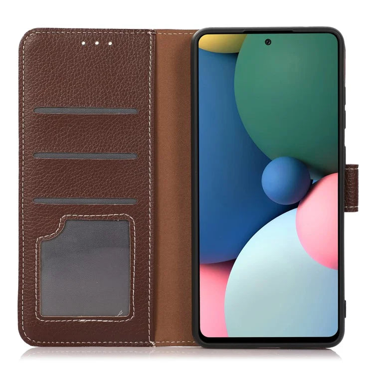 For iPhone 16 Pro Case Stand Litchi Texture Leather Phone Cover