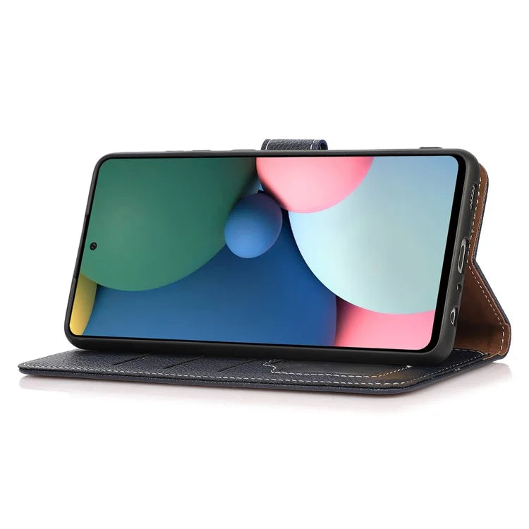For iPhone 16 Pro Case Stand Litchi Texture Leather Phone Cover