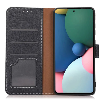 For iPhone 16 Pro Case Stand Litchi Texture Leather Phone Cover