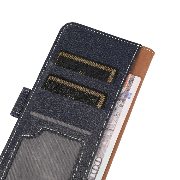 For iPhone 16 Pro Case Stand Litchi Texture Leather Phone Cover