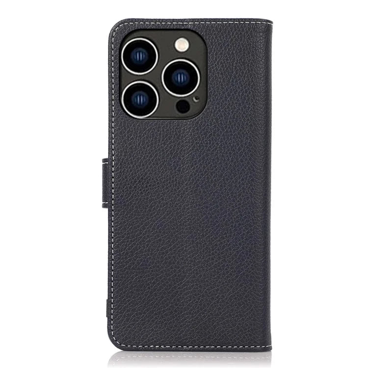 For iPhone 16 Pro Case Stand Litchi Texture Leather Phone Cover