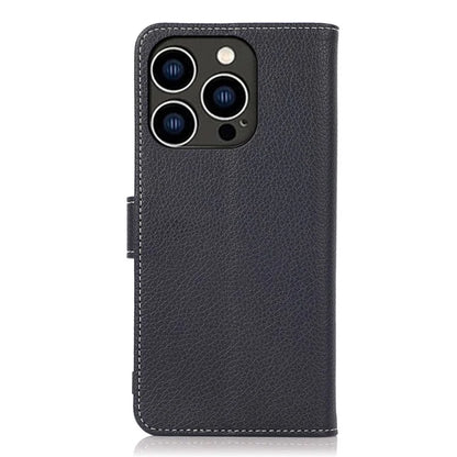 For iPhone 16 Pro Case Stand Litchi Texture Leather Phone Cover