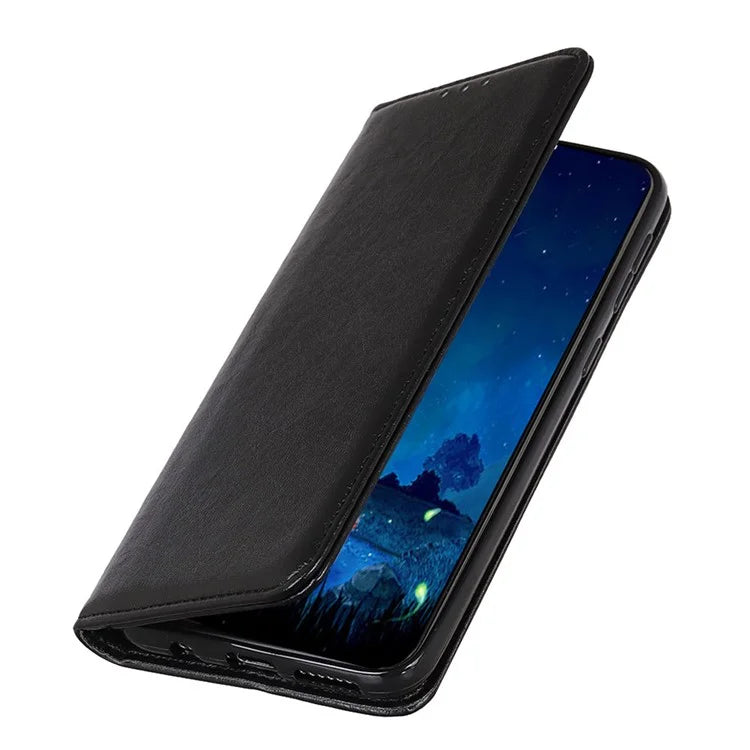 For iPhone 16 Pro Max Case Crazy Horse Texture Leather Magnetic Closure Phone Cover