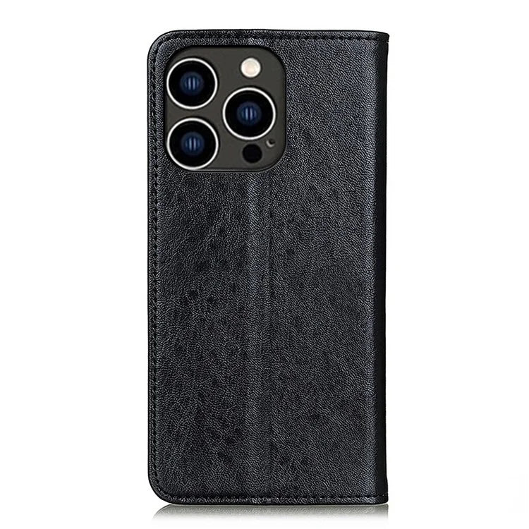 For iPhone 16 Pro Max Case Crazy Horse Texture Leather Magnetic Closure Phone Cover