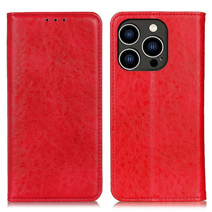 For iPhone 16 Pro Max Case Crazy Horse Texture Leather Magnetic Closure Phone Cover