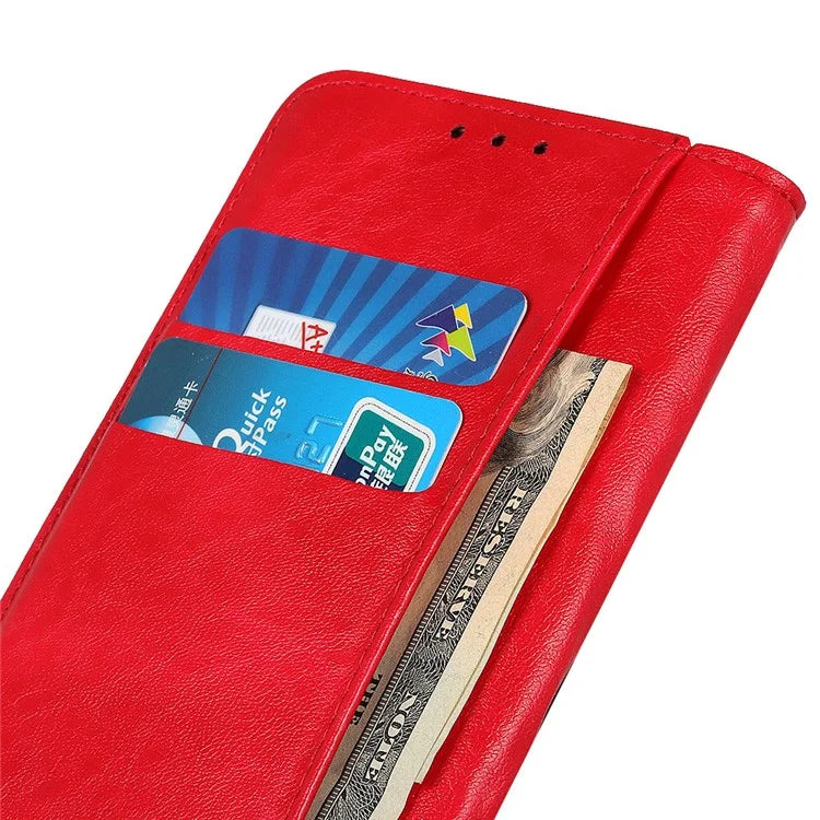 For iPhone 16 Pro Max Case Crazy Horse Texture Leather Magnetic Closure Phone Cover
