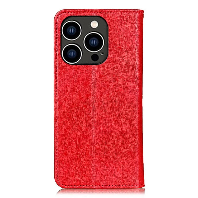 For iPhone 16 Pro Max Case Crazy Horse Texture Leather Magnetic Closure Phone Cover