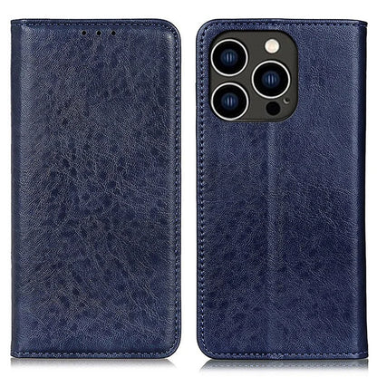 For iPhone 16 Pro Max Case Crazy Horse Texture Leather Magnetic Closure Phone Cover