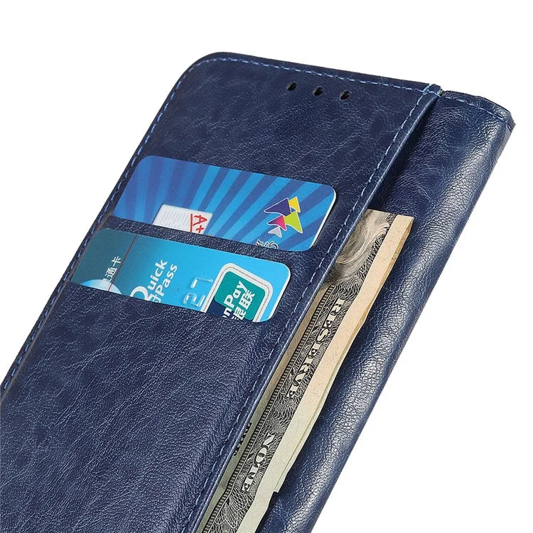 For iPhone 16 Pro Max Case Crazy Horse Texture Leather Magnetic Closure Phone Cover