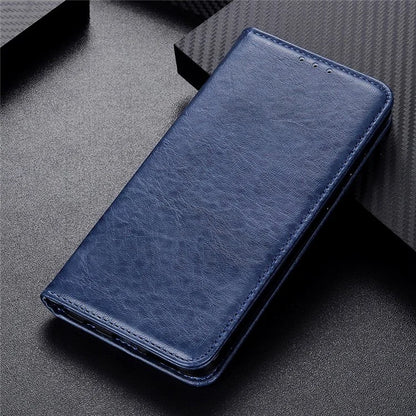 For iPhone 16 Pro Max Case Crazy Horse Texture Leather Magnetic Closure Phone Cover